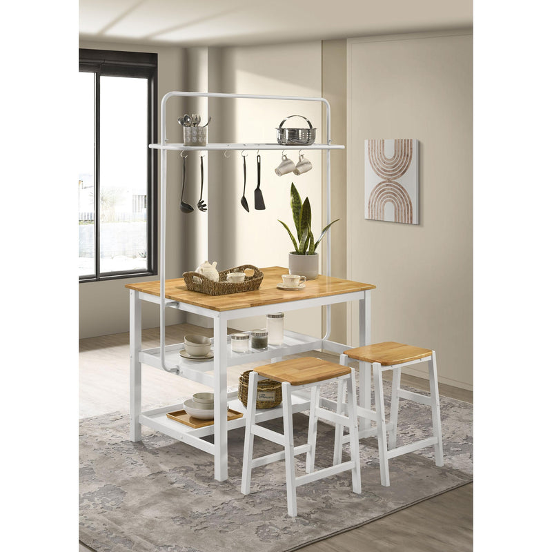 Coaster Furniture Hollis 122247 Wood Counter Height Backless Bar Stool - Brown/White IMAGE 5