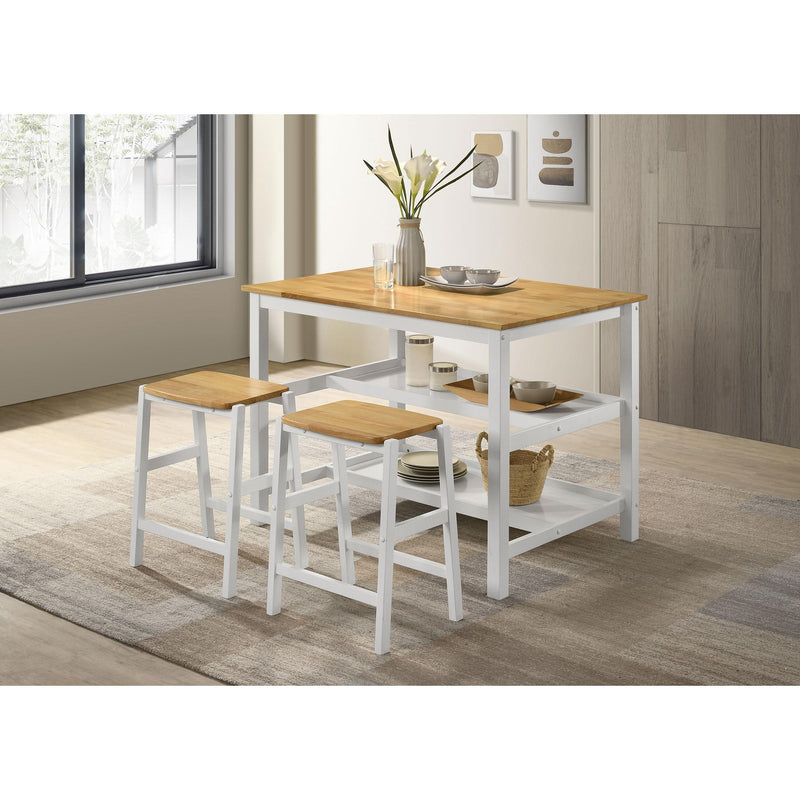 Coaster Furniture Hollis 122247 Wood Counter Height Backless Bar Stool - Brown/White IMAGE 6