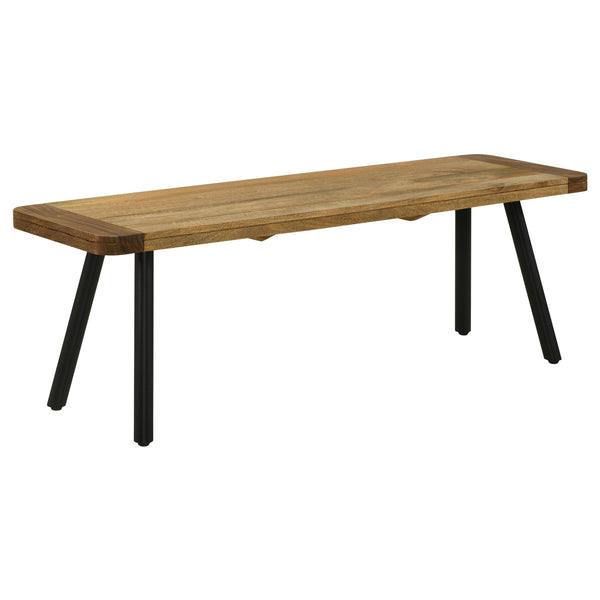 Coaster Furniture Maverick 123043 Rectangular Dining Bench - Natural Mango/Black IMAGE 1