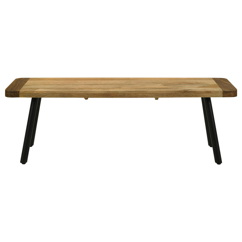 Coaster Furniture Maverick 123043 Rectangular Dining Bench - Natural Mango/Black IMAGE 3