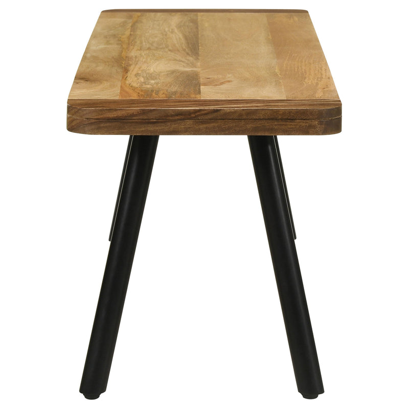 Coaster Furniture Maverick 123043 Rectangular Dining Bench - Natural Mango/Black IMAGE 4