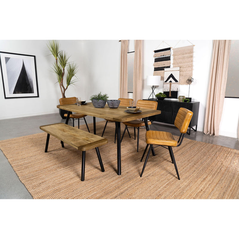 Coaster Furniture Maverick 123043 Rectangular Dining Bench - Natural Mango/Black IMAGE 6