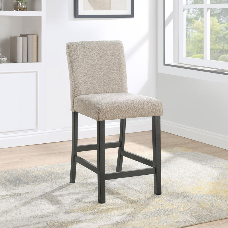 Coaster Furniture Alba 123129 Boucle Upholstered Counter Height Dining Chair - Beige/Charcoal Grey IMAGE 2