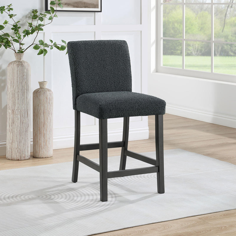 Coaster Furniture Alba 123139 Boucle Upholstered Counter Height Dining Chair - Black/Charcoal Grey IMAGE 2