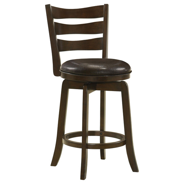 Coaster Furniture Murphy 181368 Ladder Back Counter Height Swivel Bar Stool - Dark Cherry/Brown IMAGE 1