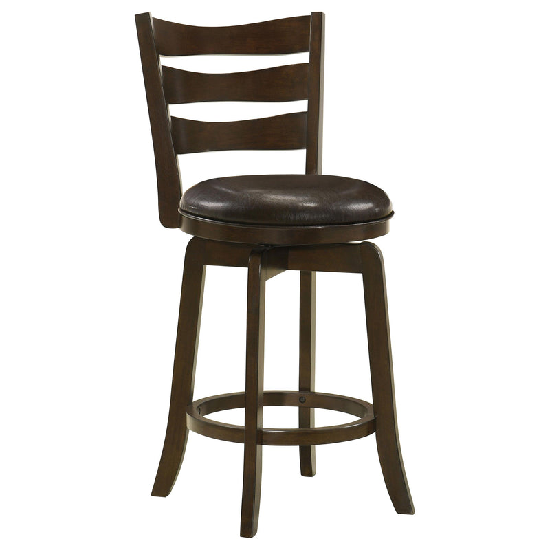 Coaster Furniture Murphy 181368 Ladder Back Counter Height Swivel Bar Stool - Dark Cherry/Brown IMAGE 1