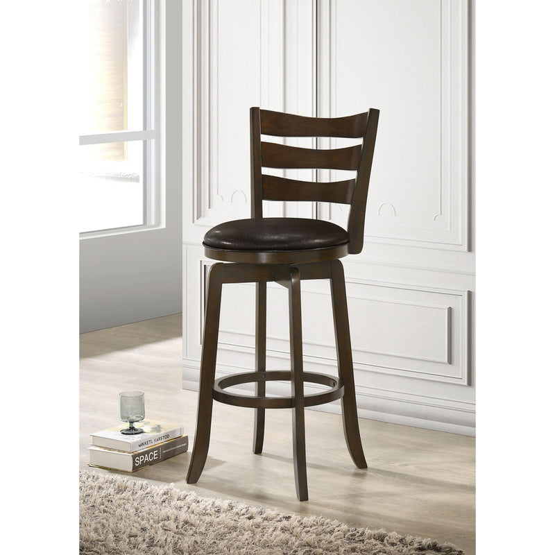 Coaster Furniture Murphy 181369 Ladder Back Pub Height Swivel Bar Stool - Dark Cherry/Brown IMAGE 2