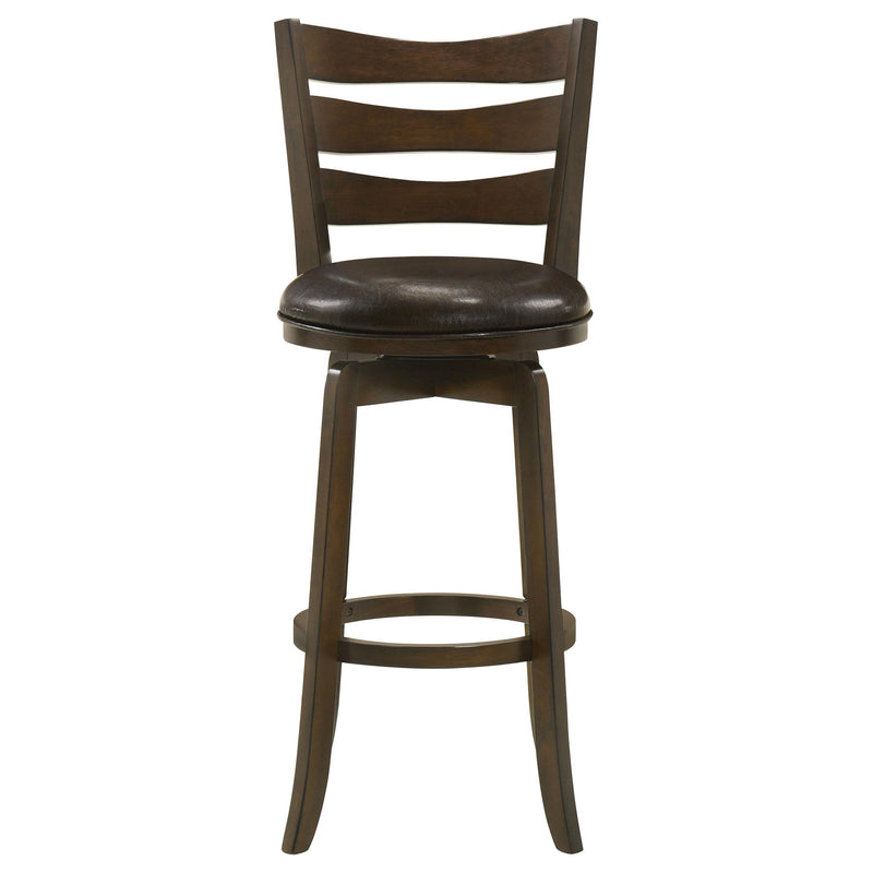 Coaster Furniture Murphy 181369 Ladder Back Pub Height Swivel Bar Stool - Dark Cherry/Brown IMAGE 3