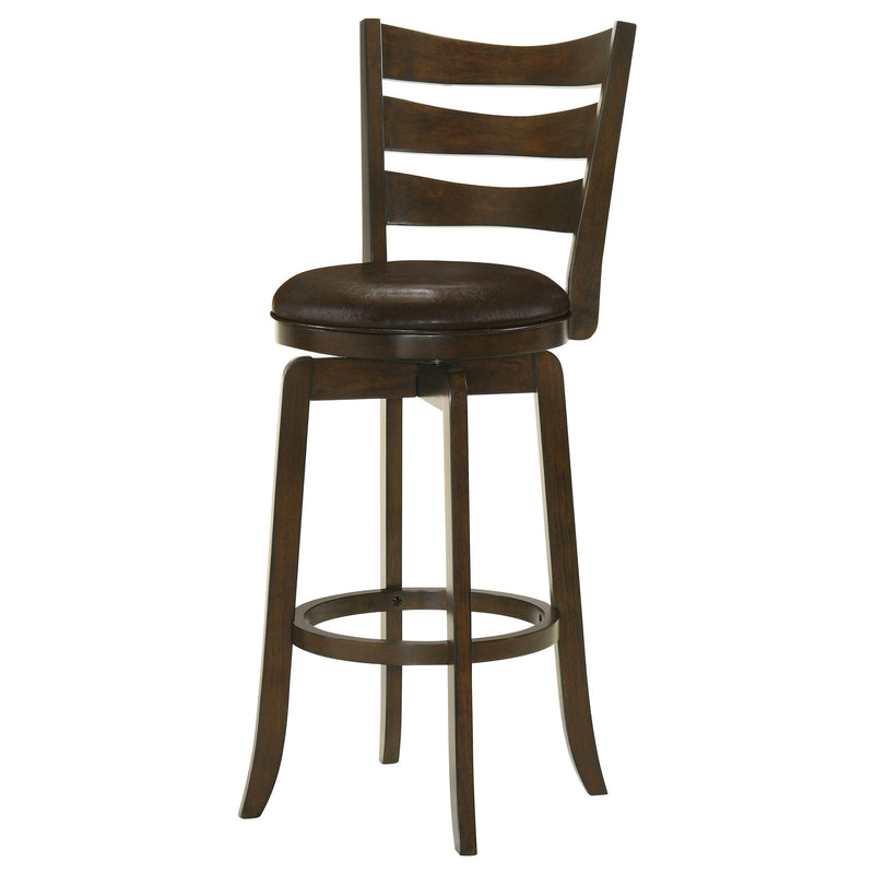 Coaster Furniture Murphy 181369 Ladder Back Pub Height Swivel Bar Stool - Dark Cherry/Brown IMAGE 4