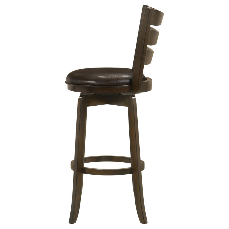 Coaster Furniture Murphy 181369 Ladder Back Pub Height Swivel Bar Stool - Dark Cherry/Brown IMAGE 5