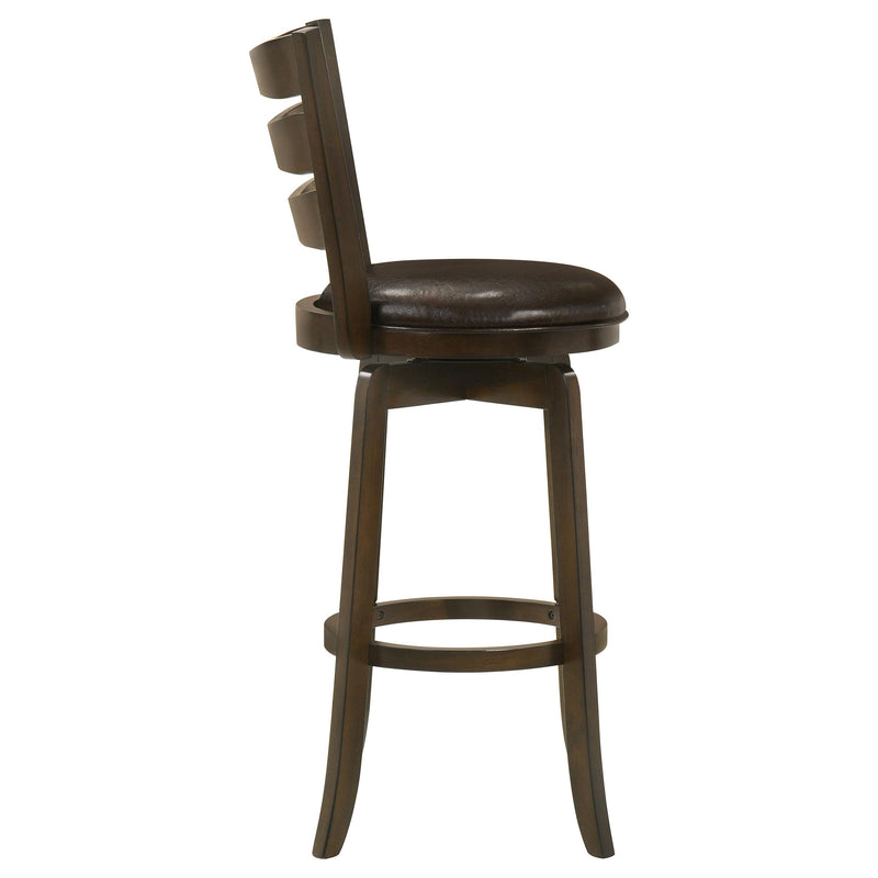 Coaster Furniture Murphy 181369 Ladder Back Pub Height Swivel Bar Stool - Dark Cherry/Brown IMAGE 8