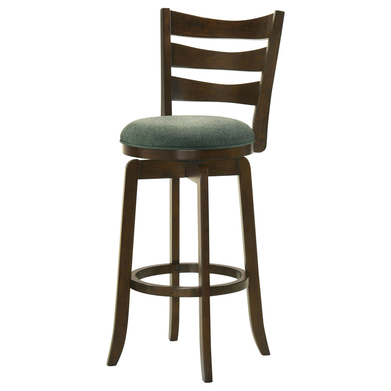 Coaster Furniture Murphy 181379 Ladder Back Pub Height Swivel Bar Stool - Dark Cherry/Hunter Green IMAGE 4
