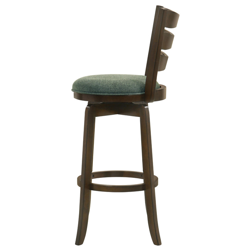 Coaster Furniture Murphy 181379 Ladder Back Pub Height Swivel Bar Stool - Dark Cherry/Hunter Green IMAGE 5