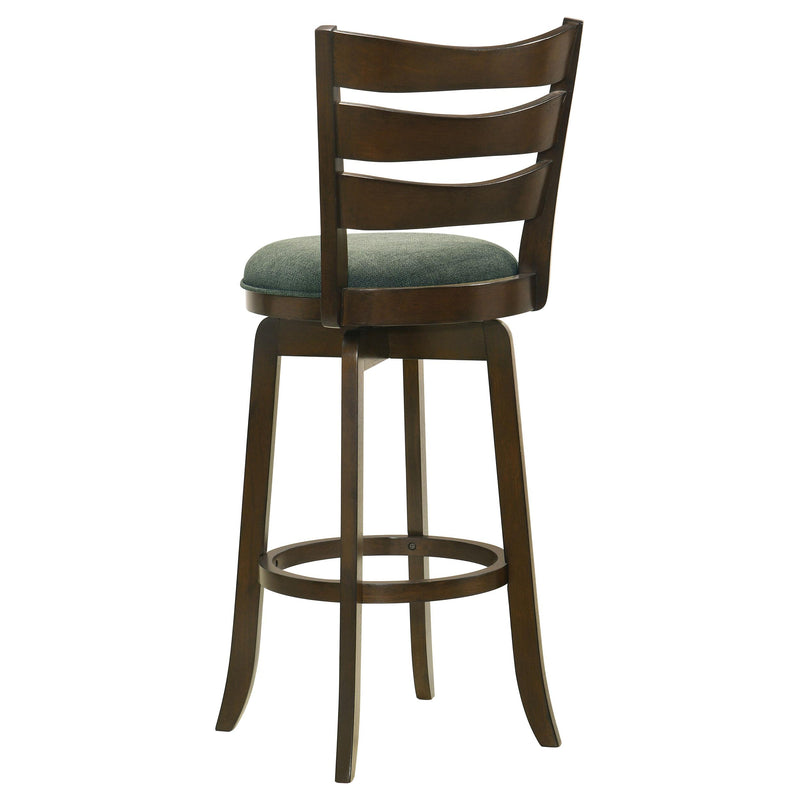 Coaster Furniture Murphy 181379 Ladder Back Pub Height Swivel Bar Stool - Dark Cherry/Hunter Green IMAGE 6