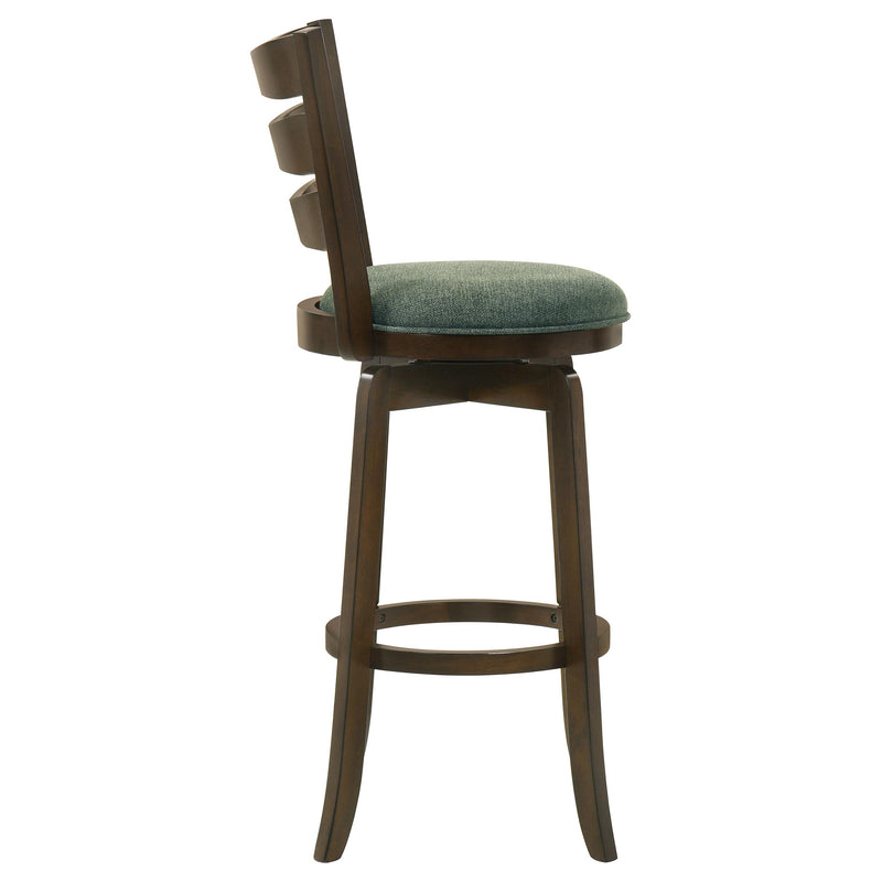 Coaster Furniture Murphy 181379 Ladder Back Pub Height Swivel Bar Stool - Dark Cherry/Hunter Green IMAGE 8