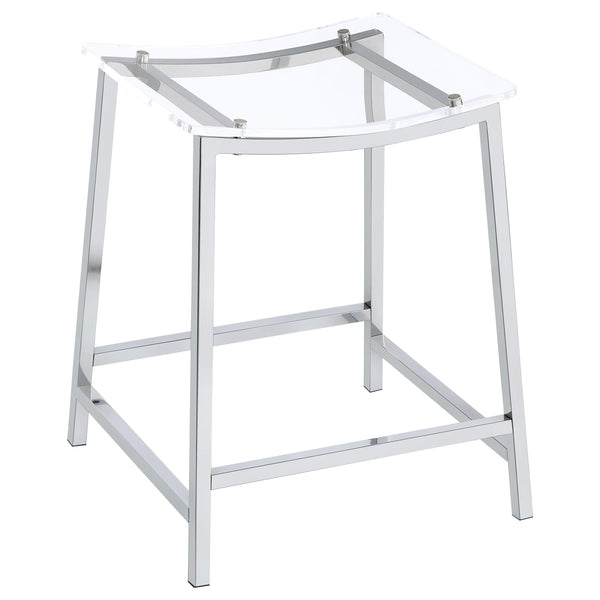 Coaster Furniture Jovani 182358 Acrylic Backless Counter Height Bar Stools - Clear/Chrome IMAGE 1