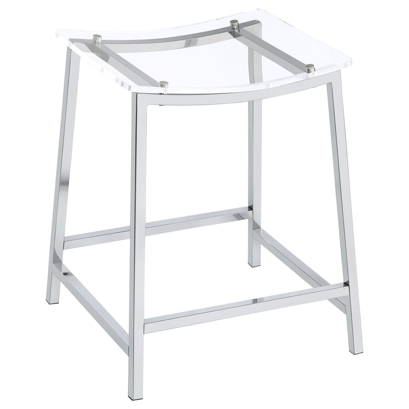 Coaster Furniture Jovani 182358 Acrylic Backless Counter Height Bar Stools - Clear/Chrome IMAGE 1