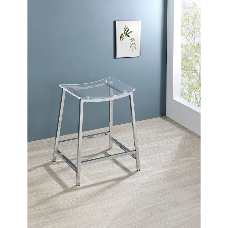 Coaster Furniture Jovani 182358 Acrylic Backless Counter Height Bar Stools - Clear/Chrome IMAGE 2