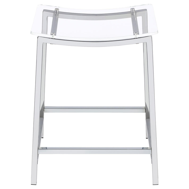 Coaster Furniture Jovani 182358 Acrylic Backless Counter Height Bar Stools - Clear/Chrome IMAGE 3