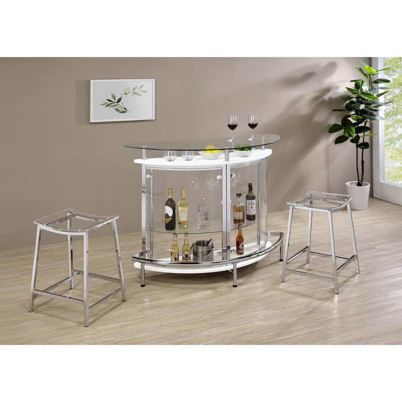 Coaster Furniture Jovani 182358 Acrylic Backless Counter Height Bar Stools - Clear/Chrome IMAGE 5