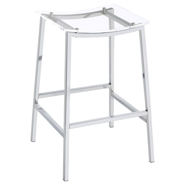 Coaster Furniture Jovani 182359 Acrylic Backless Bar Stools - Clear/Chrome IMAGE 1