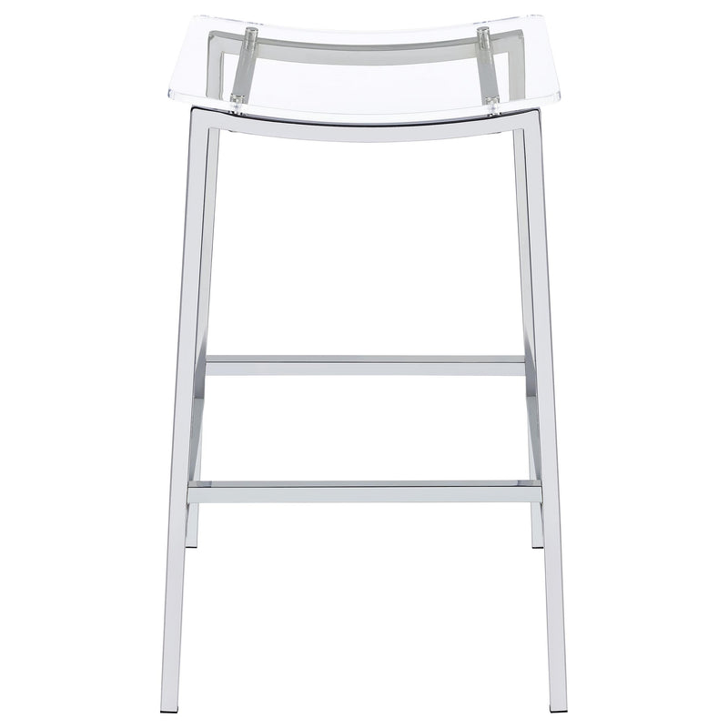 Coaster Furniture Jovani 182359 Acrylic Backless Bar Stools - Clear/Chrome IMAGE 2