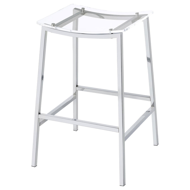 Coaster Furniture Jovani 182359 Acrylic Backless Bar Stools - Clear/Chrome IMAGE 3