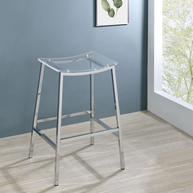 Coaster Furniture Jovani 182359 Acrylic Backless Bar Stools - Clear/Chrome IMAGE 5
