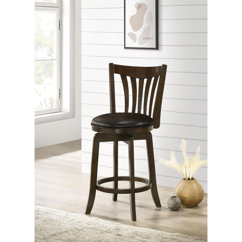 Coaster Furniture Lambert 182508 Counter Height Swivel Bar Stool with Upholstered Seat - Dark Cherry IMAGE 2