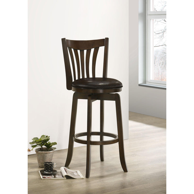 Coaster Furniture Lambert 182509 Pub Height Swivel Bar Stool with Upholstered Seat - Dark Cherry IMAGE 2