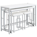 Coaster Furniture Jackson 182714 4-Piece Multipurpose Counter Height Table Set - White/Chrome IMAGE 1
