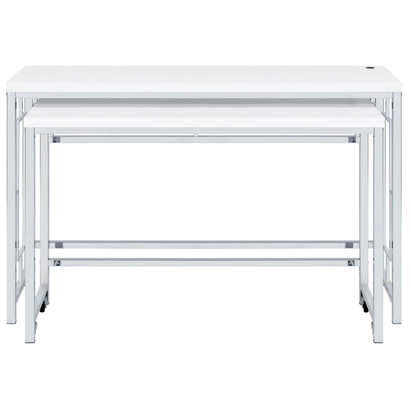 Coaster Furniture Jackson 182714 4-Piece Multipurpose Counter Height Table Set - White/Chrome IMAGE 5