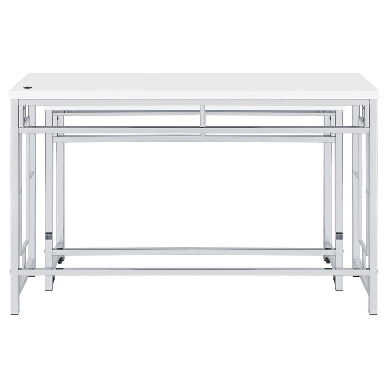 Coaster Furniture Jackson 182714 4-Piece Multipurpose Counter Height Table Set - White/Chrome IMAGE 8