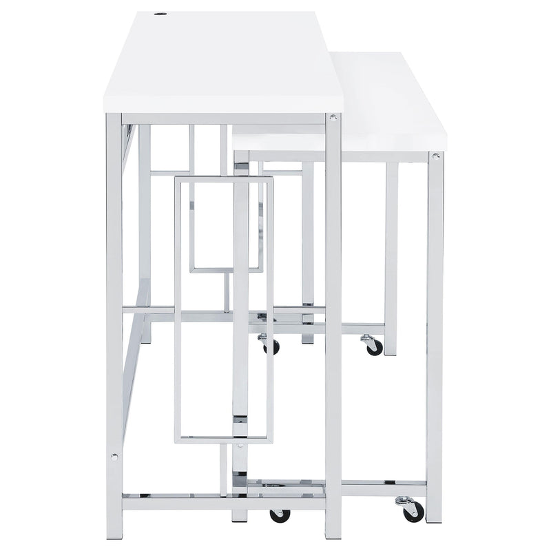 Coaster Furniture Jackson 182714 4-Piece Multipurpose Counter Height Table Set - White/Chrome IMAGE 9