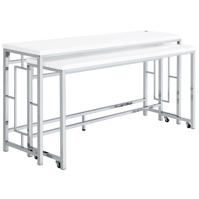 Coaster Furniture Jackson 182715 5-Piece Multipurpose Counter Height Table Set - White/Chrome IMAGE 3