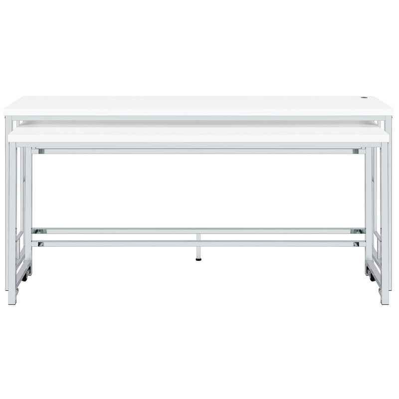 Coaster Furniture Jackson 182715 5-Piece Multipurpose Counter Height Table Set - White/Chrome IMAGE 5