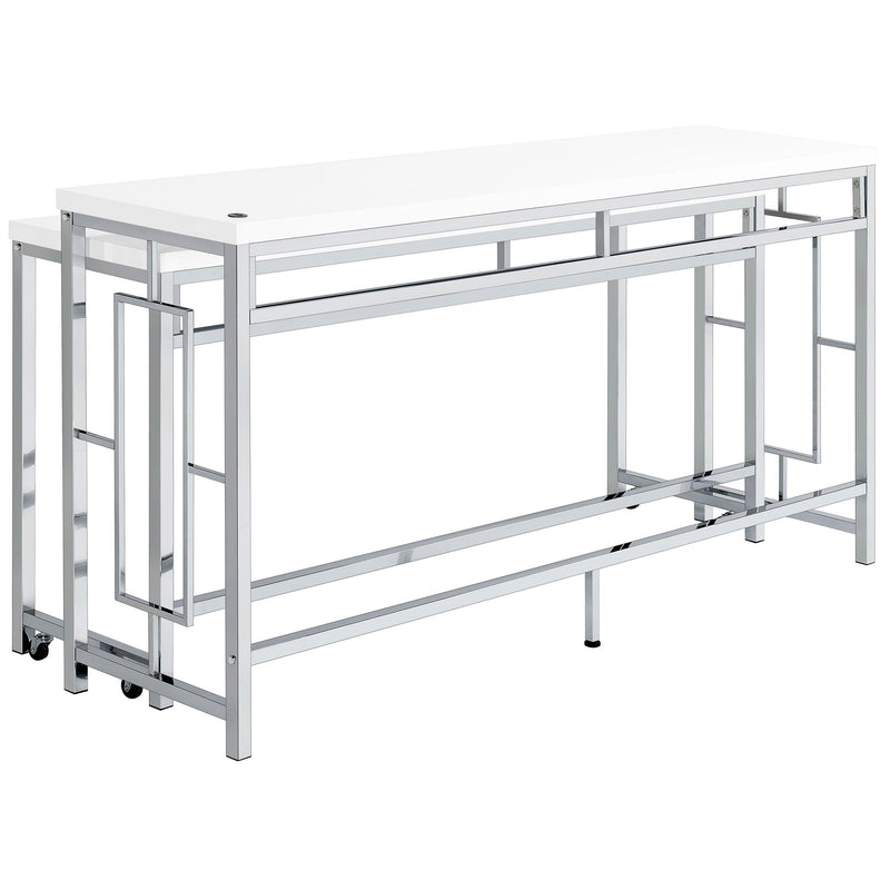 Coaster Furniture Jackson 182715 5-Piece Multipurpose Counter Height Table Set - White/Chrome IMAGE 7