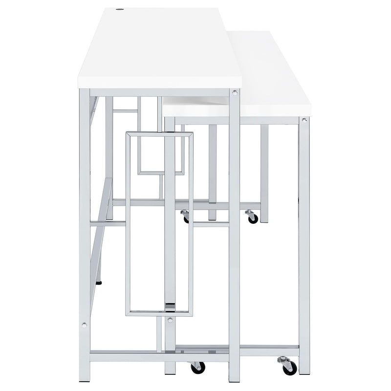 Coaster Furniture Jackson 182715 5-Piece Multipurpose Counter Height Table Set - White/Chrome IMAGE 9