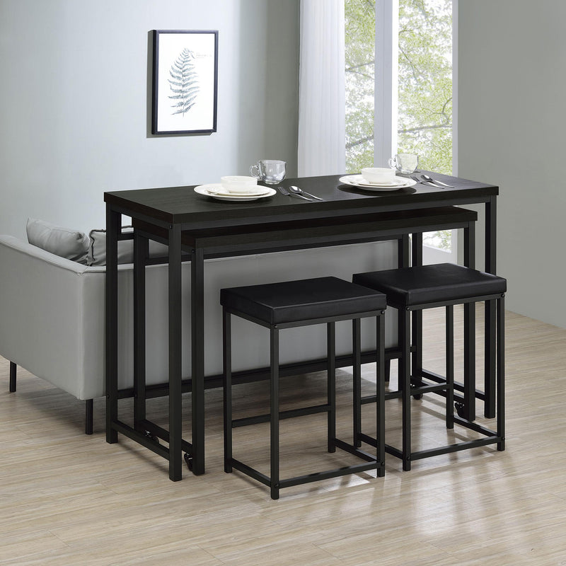 Coaster Furniture Hawes 182724 4-Piece Multipurpose Counter Height Table Set - Black IMAGE 16