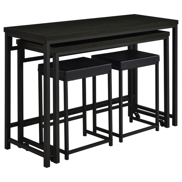 Coaster Furniture Hawes 182724 4-Piece Multipurpose Counter Height Table Set - Black IMAGE 1