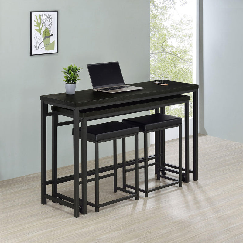 Coaster Furniture Hawes 182724 4-Piece Multipurpose Counter Height Table Set - Black IMAGE 2