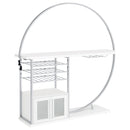 Coaster Furniture Risley 182798 2-Door Circular LED Home Bar with Wine Storage - White High Gloss IMAGE 1