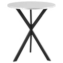 Coaster Furniture Kenzo 182861 Round Metal Top Bar Table - Silver/Sandy Black IMAGE 1