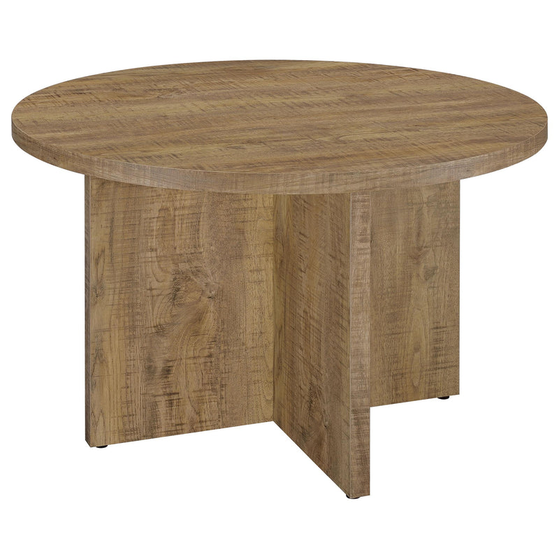 Coaster Furniture Jamestown 183021 Round Engineered Wood Dining Table With Decorative Laminate Mango Brown IMAGE 1