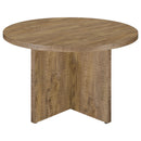 Coaster Furniture Jamestown 183021 Round Engineered Wood Dining Table With Decorative Laminate Mango Brown IMAGE 5