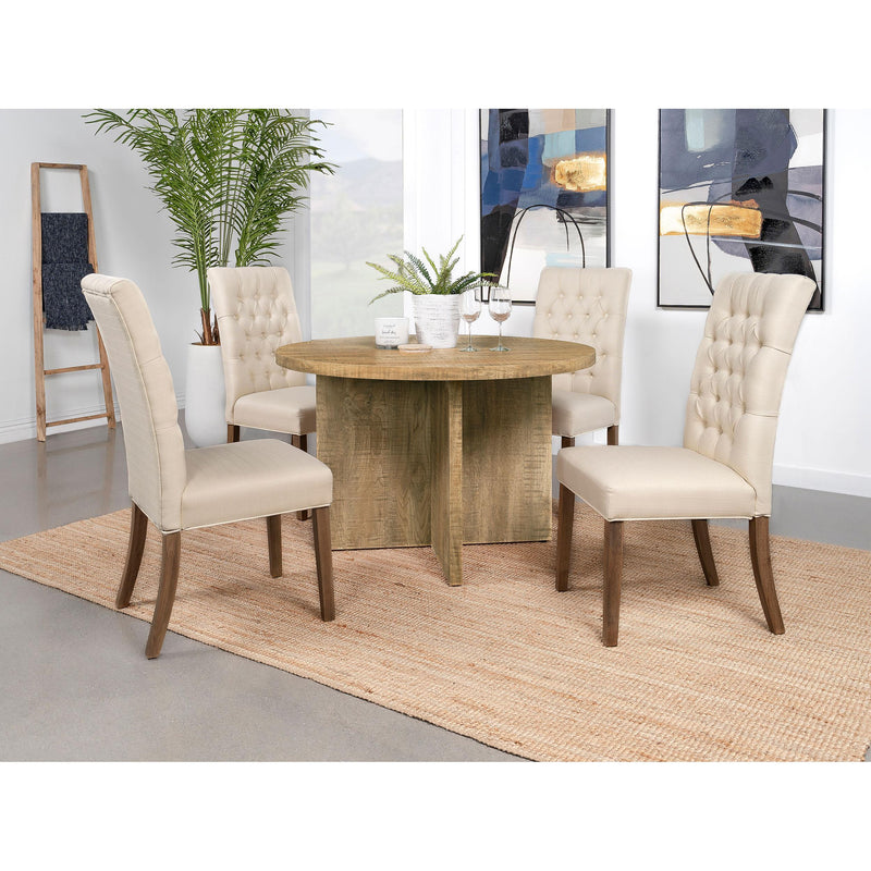 Coaster Furniture Jamestown 183021 Round Engineered Wood Dining Table With Decorative Laminate Mango Brown IMAGE 7