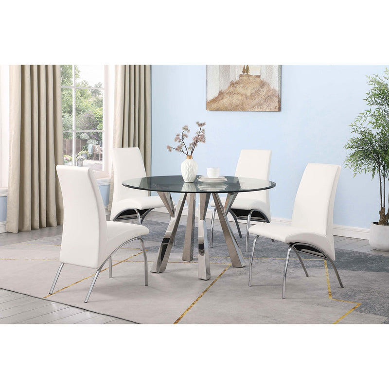 Coaster Furniture Alaia 190710 Round Glass Top Dining Table - Clear/Chrome IMAGE 6