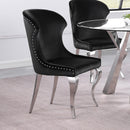 Coaster Furniture Cheyanne 190742 Upholstered Wingback Side Chair with Nailhead Trim - Chrome/Black IMAGE 2