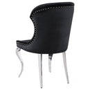 Coaster Furniture Cheyanne 190742 Upholstered Wingback Side Chair with Nailhead Trim - Chrome/Black IMAGE 6