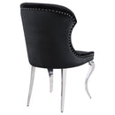 Coaster Furniture Cheyanne 190742 Upholstered Wingback Side Chair with Nailhead Trim - Chrome/Black IMAGE 7